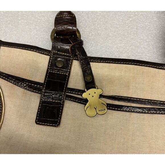 Vintage RARE TOUS Canvas / Leather Everyday Shoulder Tote - Picture 4 of 10